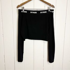 Ivy Park Black Crop Top. Size XL.